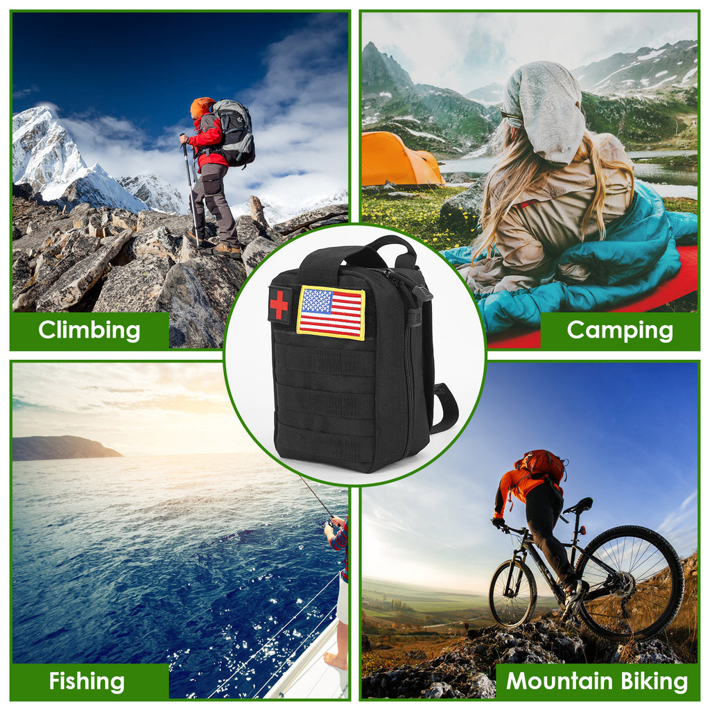 47-Piece Emergency Survival Kit | CPR Mask, Fishing Gear, Military Knife, Compass & First Aid in 600D Oxford Bag