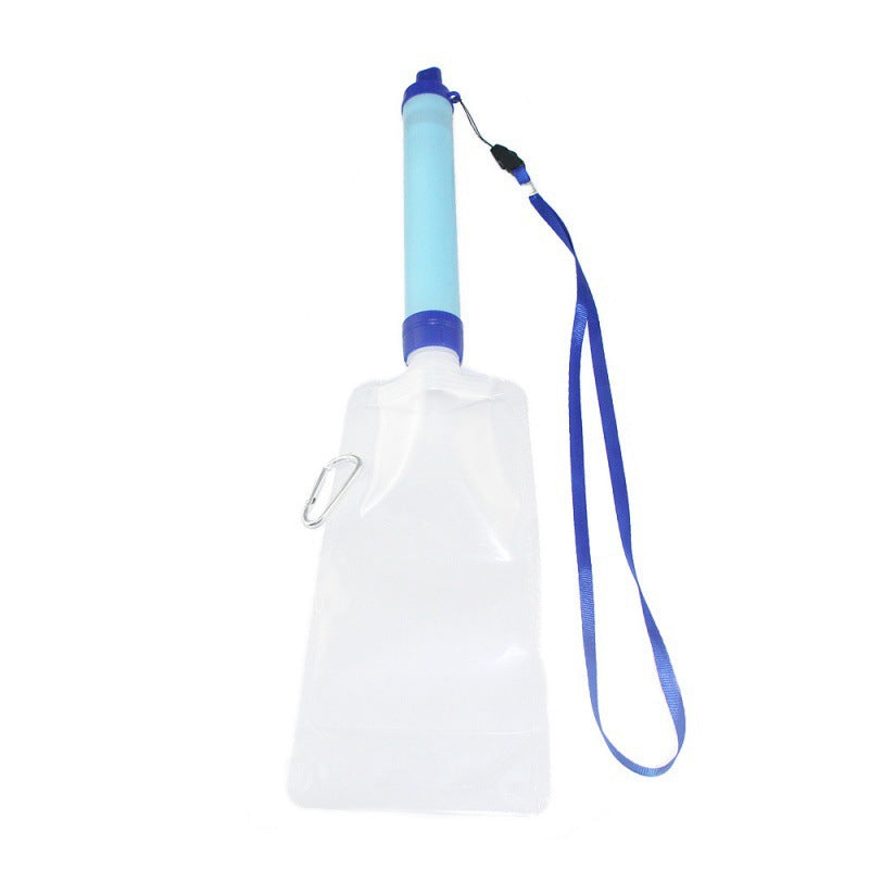 Outdoor Water Purifier Set | 90g Survival Filter with Water Bag, Hose & Carabiner for Camping, Hiking & Emergency Prep