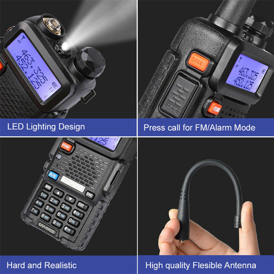 Baofeng UV-5R Tri-Band Walkie Talkie | 5W, 128 Channels, 10km Range, VHF/UHF/220MHz for Emergency & Ham Radio