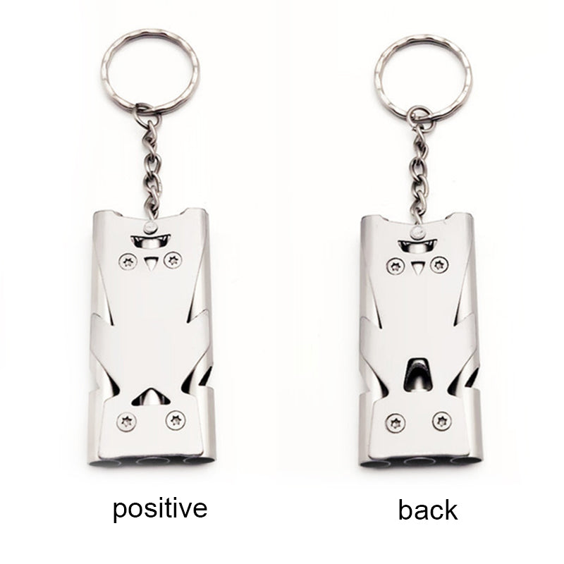 Stainless Steel Emergency Survival Whistle | High-Decibel Double & Triple Tube Blast for Outdoor, Hiking & Emergency Signaling