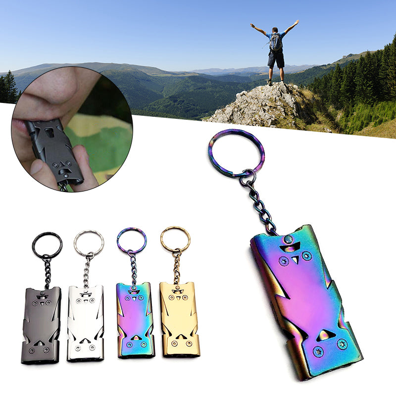 Stainless Steel Emergency Survival Whistle | High-Decibel Double & Triple Tube Blast for Outdoor, Hiking & Emergency Signaling