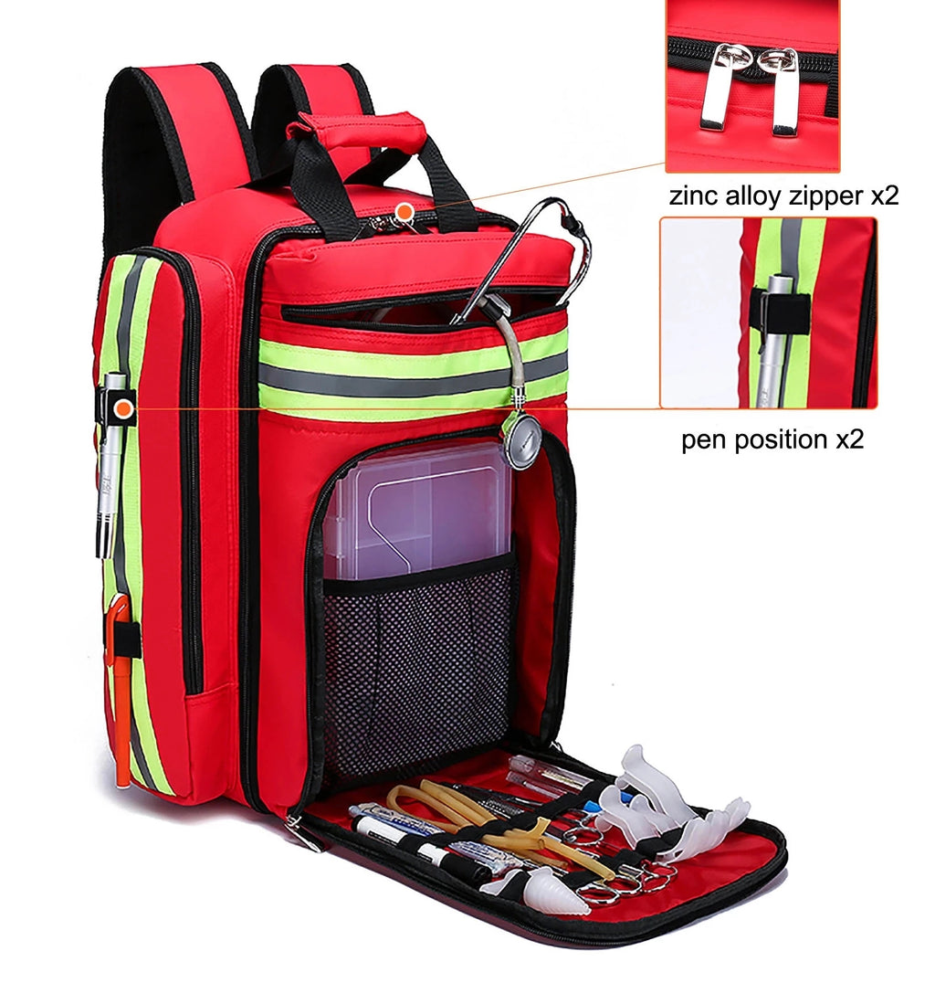 Professional Emergency First Aid Bag | Waterproof Oxford Organizer for Earthquake, Rescue & Medical Kits — Army Green, Navy Blue, Red