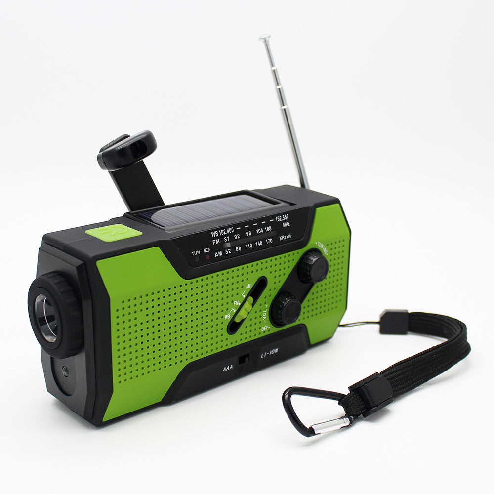 7-in-1 Hand Crank Solar Emergency Radio | AM/FM/NOAA Weather, LED Flashlight, Power Bank & SOS Alert