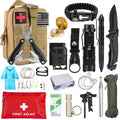 13-Piece Tactical Survival Kit | SOS Emergency Gear with Folding Knife, Compass, Wire Saw & Tactical Pen