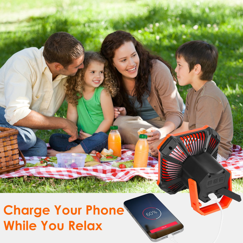 3-in-1 Camping Lantern Fan | 10,000mAh Power Bank, Remote Control, 4 Light Modes & SOS for Camping & Emergencies