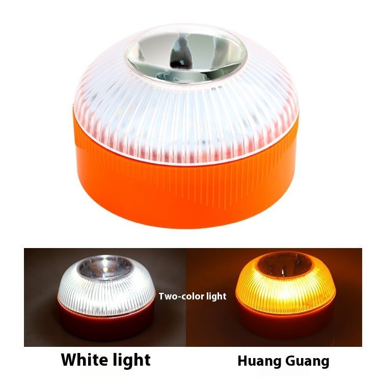 V16 LED Emergency Warning Light | 50,000-Hour Roadside Safety Beacon in Blue/White, Red/White & Gold/Silver