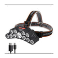 11-LED USB Rechargeable Headlamp | 6-Hour Runtime, 4 Modes, Built-in 18650 Battery for Camping & Fishing