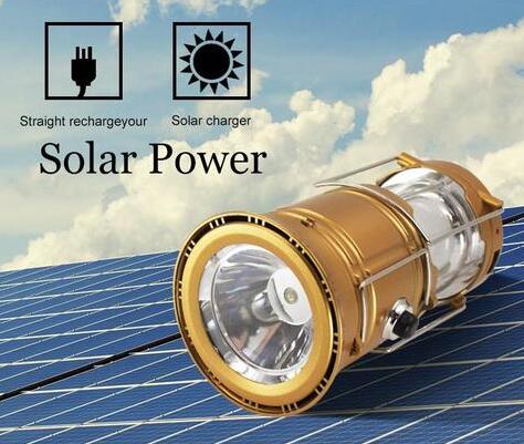 Collapsible Solar LED Camping Lantern | USB Rechargeable, 2 Modes, Waterproof & Shockproof for Camping & Emergencies