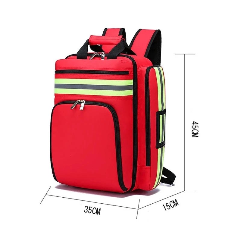 Professional Emergency First Aid Bag | Waterproof Oxford Organizer for Earthquake, Rescue & Medical Kits — Army Green, Navy Blue, Red