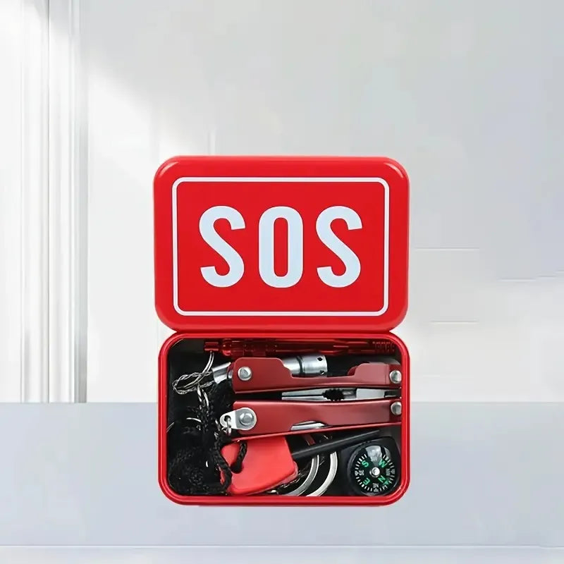 8-Item Emergency Survival Kit with Flint | Essential Home & Outdoor Survival Gear, Available in 1 or 2-Pack