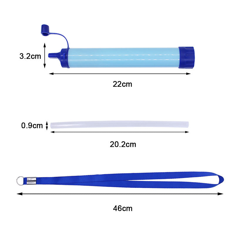 Outdoor Water Purifier Set | 90g Survival Filter with Water Bag, Hose & Carabiner for Camping, Hiking & Emergency Prep