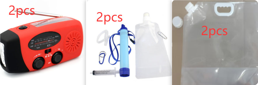 Outdoor Water Purifier Set | 90g Survival Filter with Water Bag, Hose & Carabiner for Camping, Hiking & Emergency Prep