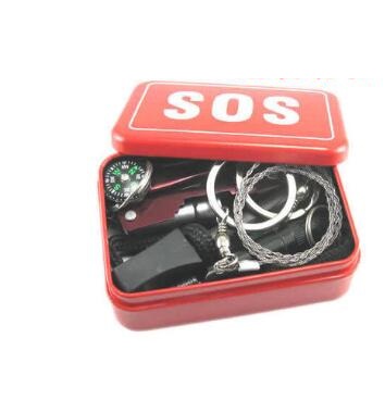 6-Piece SOS Emergency Tool Set | Portable Outdoor First Aid & Survival Kit, 9.5×6.5×3cm Compact Case