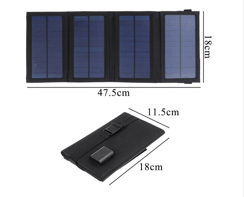 Foldable Solar Charger Panel | 15W or 20W Monocrystalline, Direct USB Charging for Camping, Hiking & Emergency Power