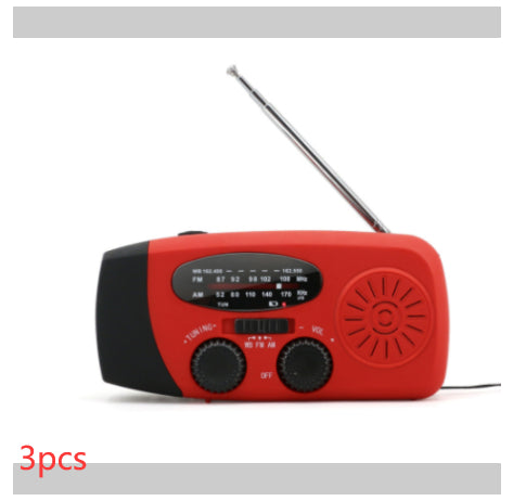 Disaster Prevention Emergency Radio | Solar & Hand Crank, FM/AM/NOAA Weather Band, USB Charging, Built-in Speaker