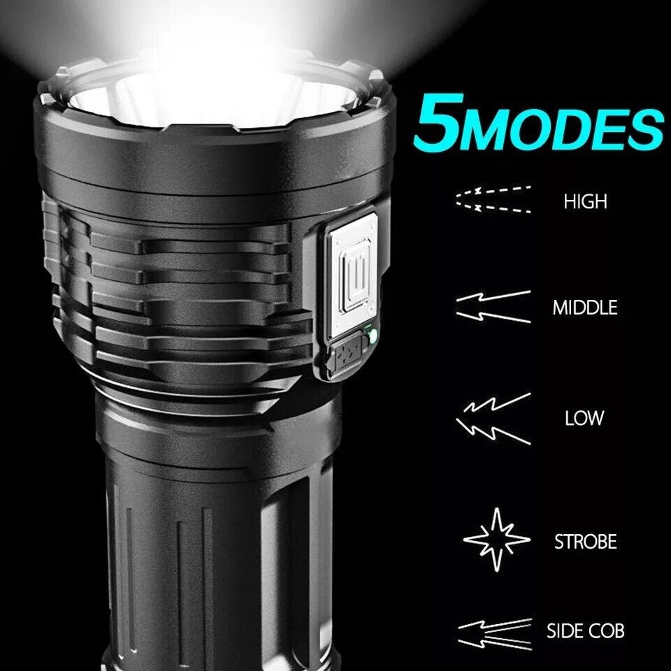 30W Mini LED Flashlight | 1500mAh USB Rechargeable, Super Bright Pocket Torch for Outdoor & Home Emergency