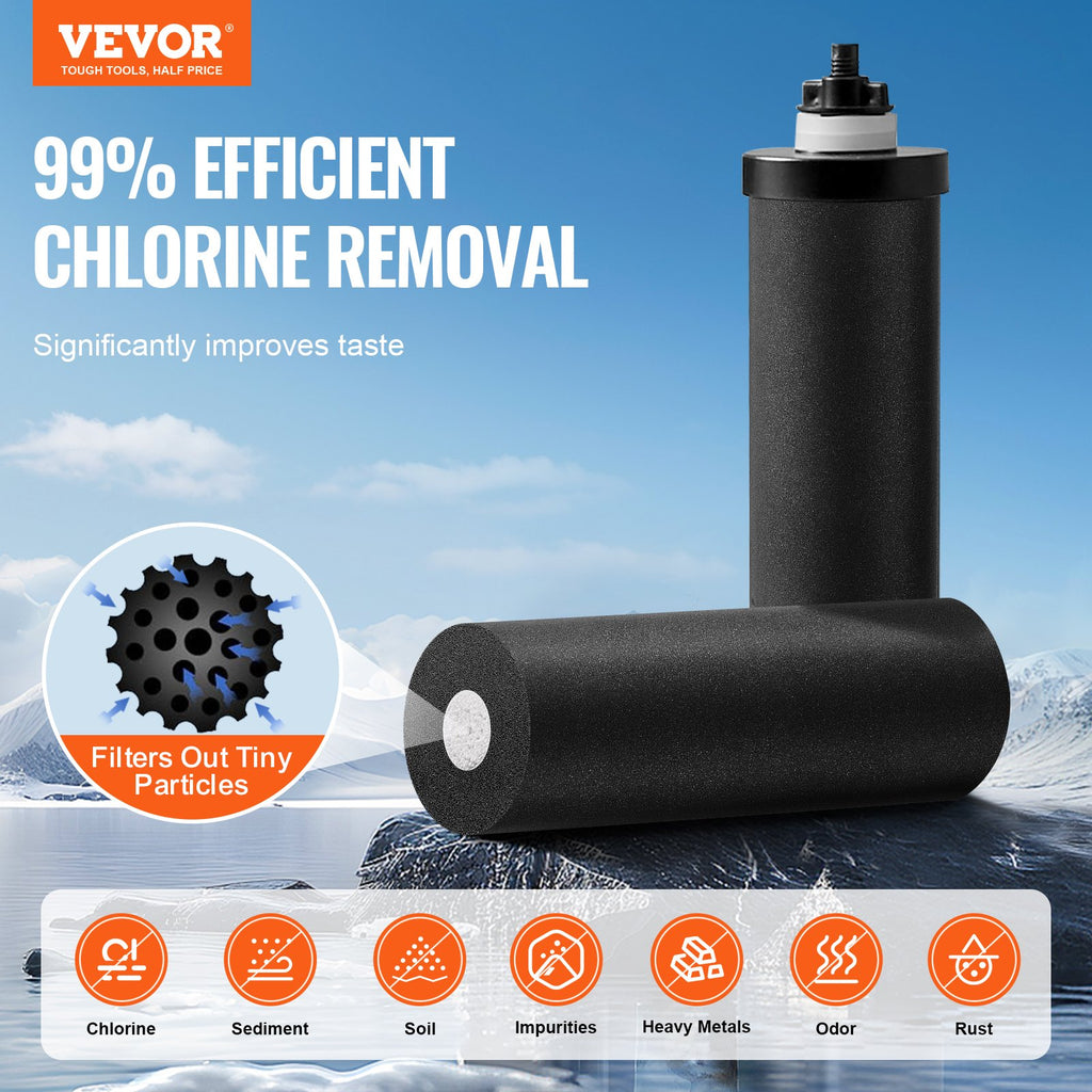 2.25G Gravity-Fed Countertop Water Filter System | Stainless Steel with 2 Coconut Carbon Filters