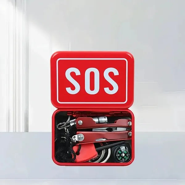 8-Item Emergency Survival Kit with Flint | Essential Home & Outdoor Survival Gear, Available in 1 or 2-Pack