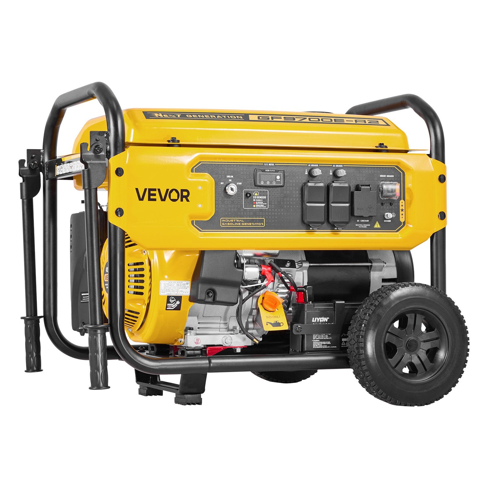 VEVOR 9625W Portable Home Backup Generator | 7000W Running, Electric Start, CO Sensor, 12Hr Runtime, RV & Emergency Ready
