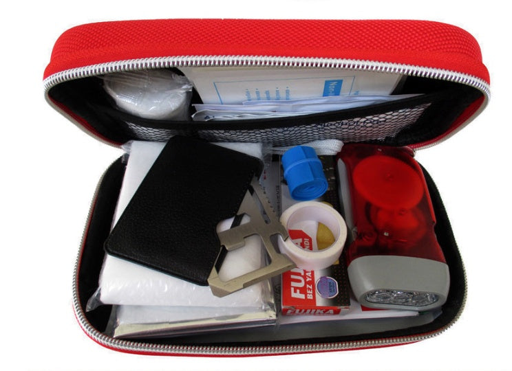 18-Piece Emergency Medical First Aid Kit | Survival Kit with Tourniquet, Emergency Blanket & First Aid Manual
