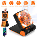 Solar Camping Fan with LED Lantern & Power Bank | 5200mAh, 20Hr Runtime, 4 Speeds, 90° Tilt & Timer