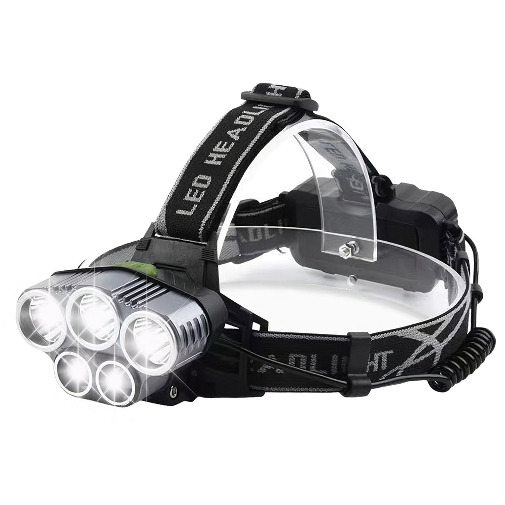 20,000 Lumen Professional LED Headlamp | 5 LED Beads, 6 Modes, 150° Adjustable, IPX4, USB Rechargeable
