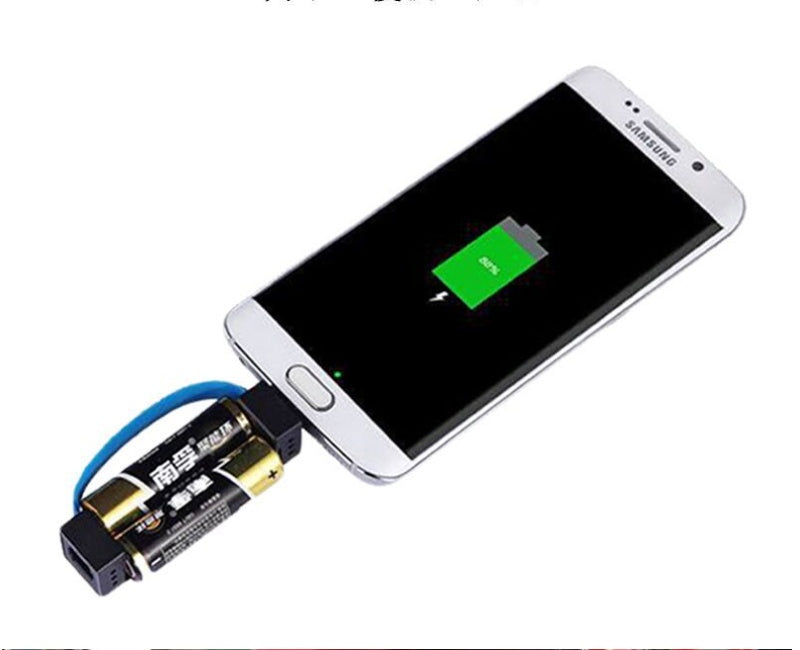 AA Battery Emergency Phone Charger | Portable 90% Efficiency Backup Charger for Smartphones, Black, Red & Blue