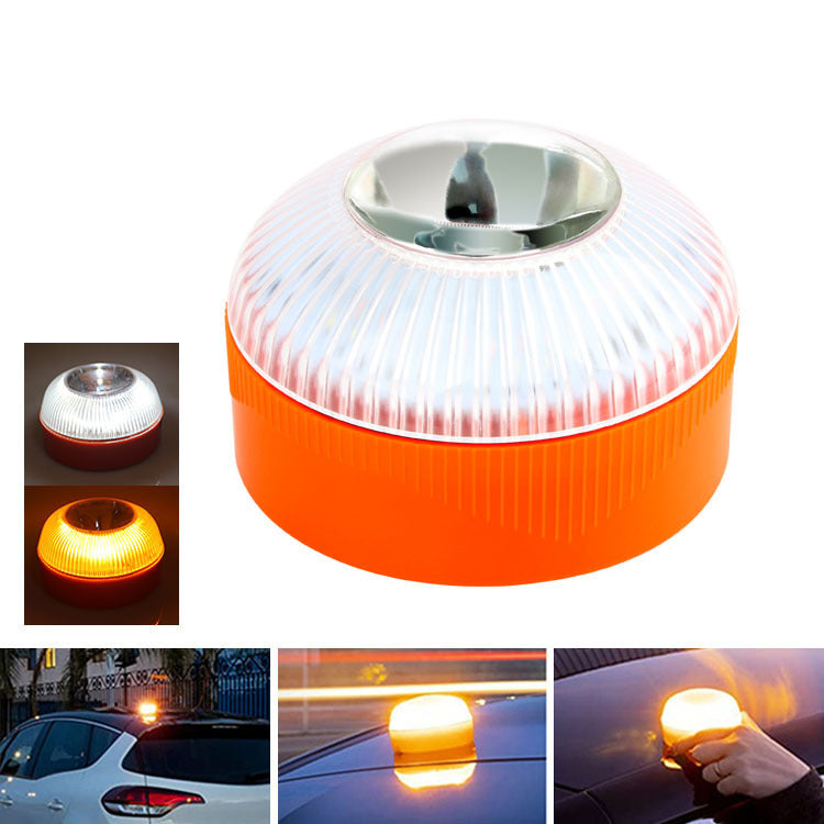 V16 LED Emergency Warning Light | 50,000-Hour Roadside Safety Beacon in Blue/White, Red/White & Gold/Silver