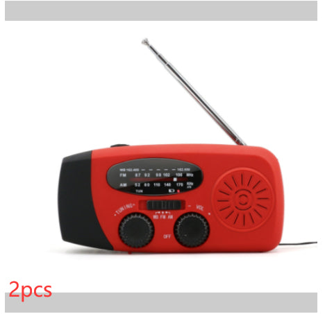 Disaster Prevention Emergency Radio | Solar & Hand Crank, FM/AM/NOAA Weather Band, USB Charging, Built-in Speaker