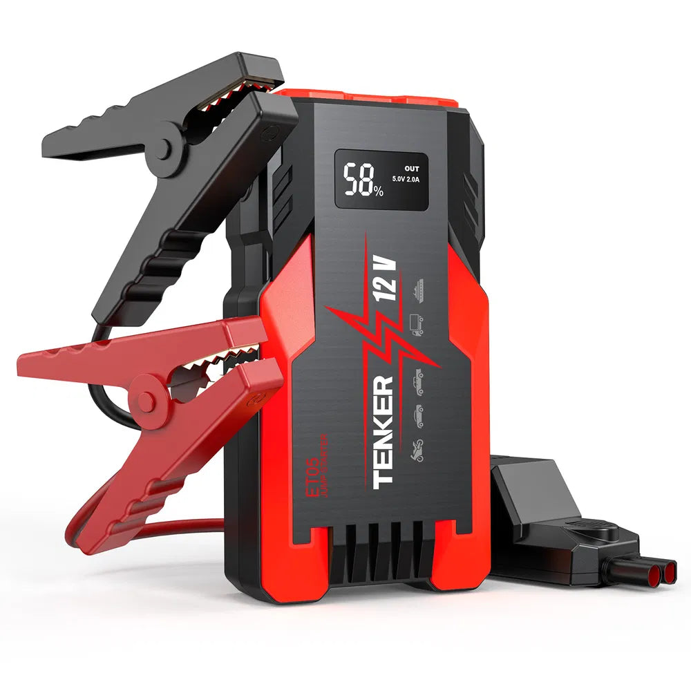 4000A Peak Car Jump Starter | 51.8Wh Power Bank, 7.2L Gas / 5.5L Diesel, LCD Display & Emergency Lights