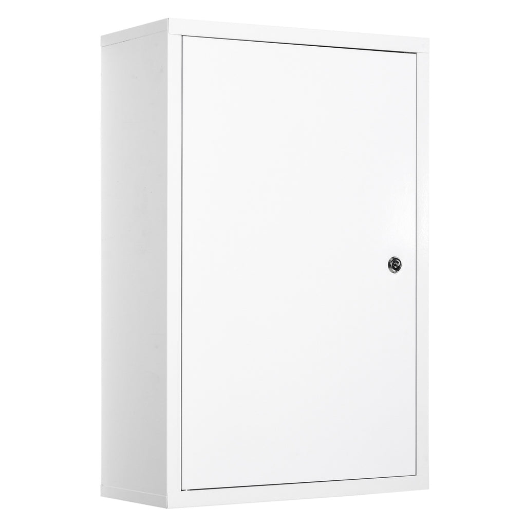 Lockable Steel Wall-Mount Medicine Cabinet | 3-Tier, Water-Resistant, 2 Keys, 11 lb Capacity for Bathroom & Emergency Storage