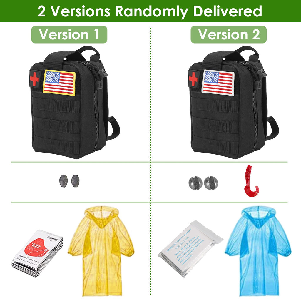 47-Piece Emergency Survival Kit | CPR Mask, Fishing Gear, Military Knife, Compass & First Aid in 600D Oxford Bag