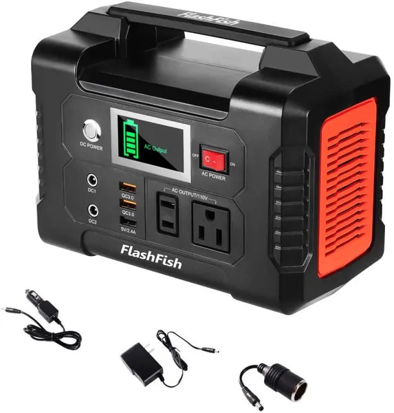 FlashFish 200W Portable Power Station | 40800mAh Solar Generator, 110V AC, CPAP Ready, 6 Output Ports for Camping & Emergency