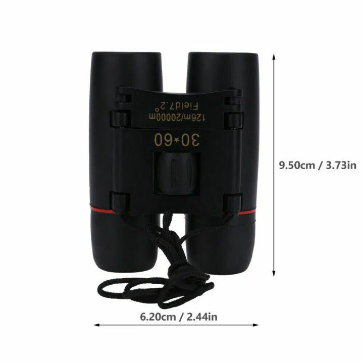30x60 Compact Folding Binoculars | Lightweight 163g Telescope for Hiking, Hunting, Travel & Emergency Prep