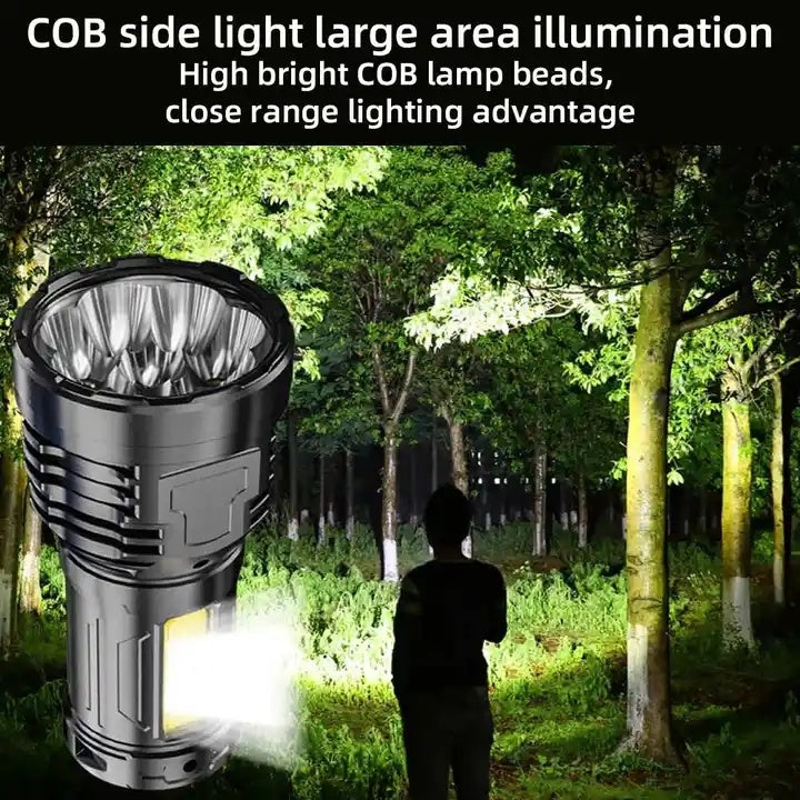 30W Mini LED Flashlight | 1500mAh USB Rechargeable, Super Bright Pocket Torch for Outdoor & Home Emergency