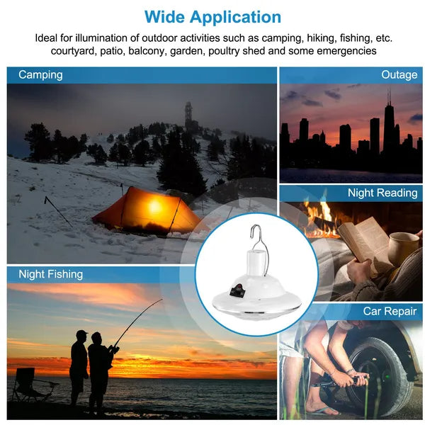Solar Hanging LED Camping Lantern | 300LM, Remote Control, 8-Hour Runtime, Auto On/Off for Camping & Emergencies