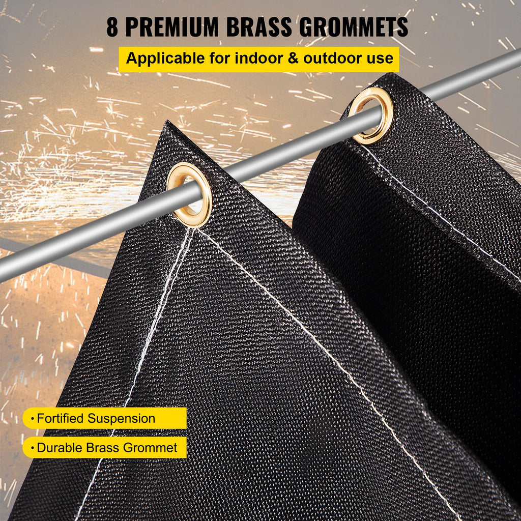 Fire Blanket 2-Pack | 6' x 10' Fiberglass Welding & Emergency Blanket, 1,022°F Rated with 8 Brass Grommets