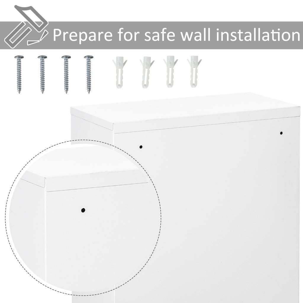 Lockable Steel Wall-Mount Medicine Cabinet | 3-Tier, Water-Resistant, 2 Keys, 11 lb Capacity for Bathroom & Emergency Storage