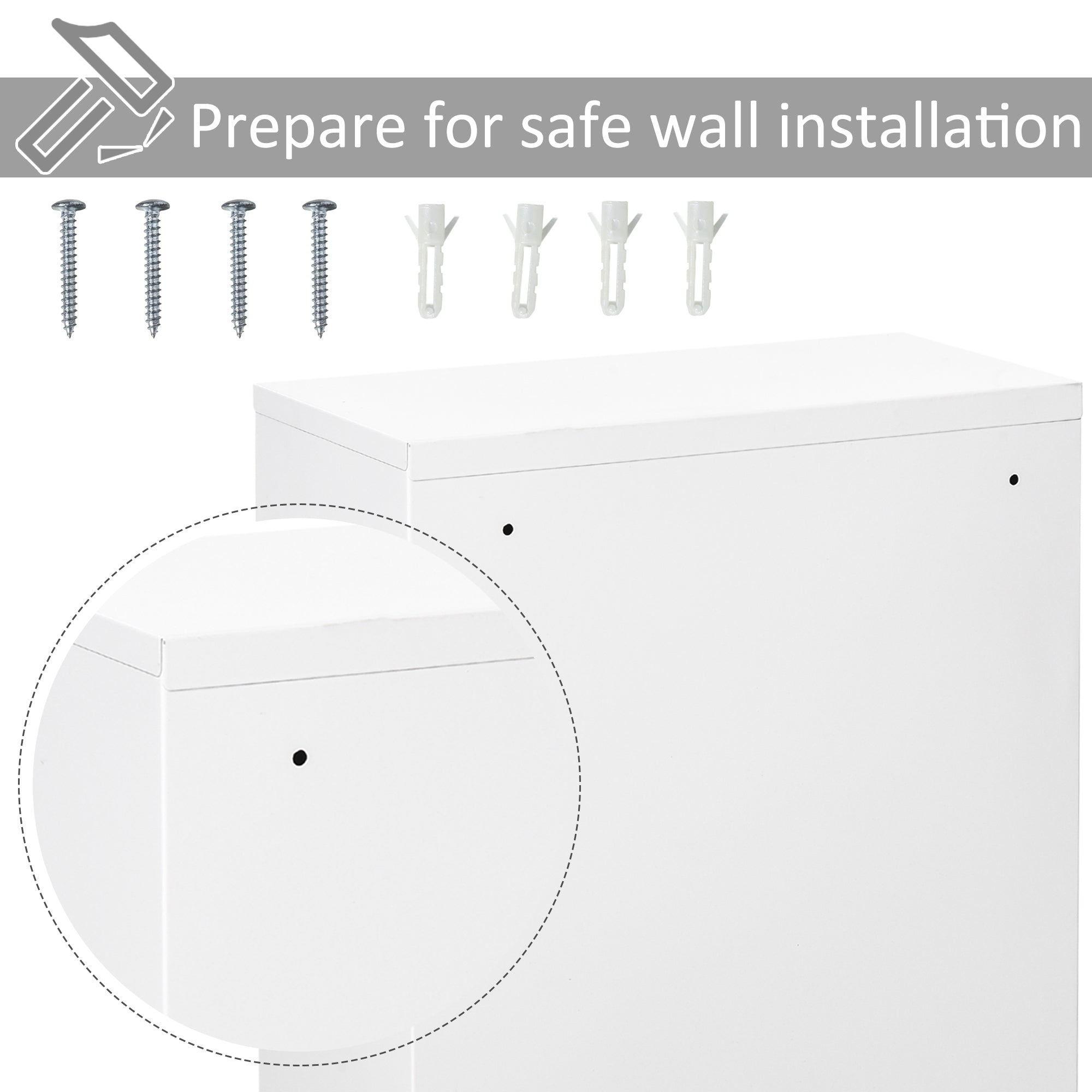 Lockable Steel Wall-Mount Medicine Cabinet | 3-Tier, Water-Resistant, 2 Keys, 11 lb Capacity for Bathroom & Emergency Storage