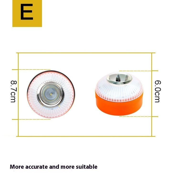 V16 LED Emergency Warning Light | 50,000-Hour Roadside Safety Beacon in Blue/White, Red/White & Gold/Silver