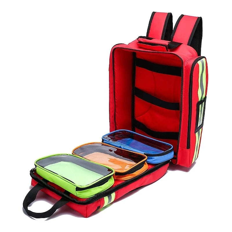 Professional Emergency First Aid Bag | Waterproof Oxford Organizer for Earthquake, Rescue & Medical Kits — Army Green, Navy Blue, Red