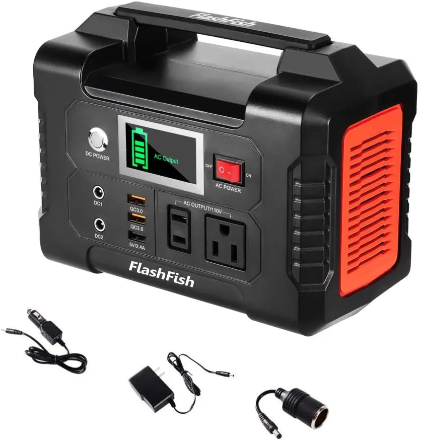 FlashFish 200W Portable Power Station | 40800mAh Solar Generator, 110V AC, CPAP Ready, 6 Output Ports for Camping & Emergency