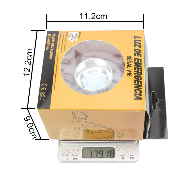 V16 LED Emergency Warning Light | 50,000-Hour Roadside Safety Beacon in Blue/White, Red/White & Gold/Silver