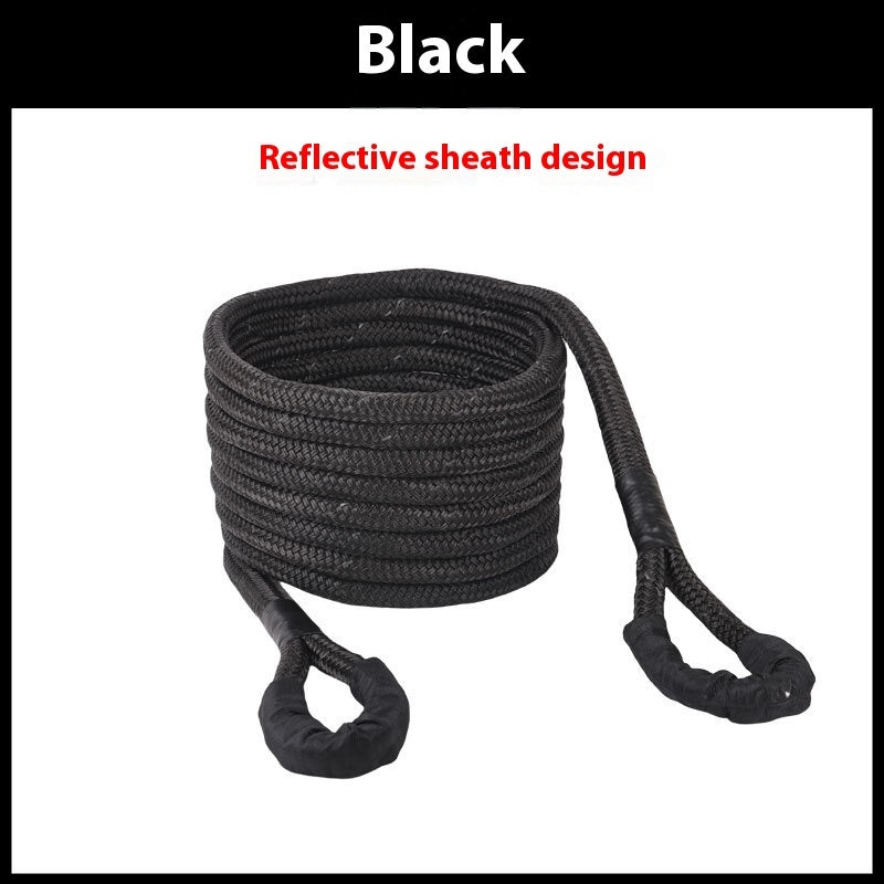 Elastic Emergency Tow & Recovery Rope with Soft Shackle | Nylon, 6M or 9M, 19mm–26mm for Vehicle Recovery & Rescue