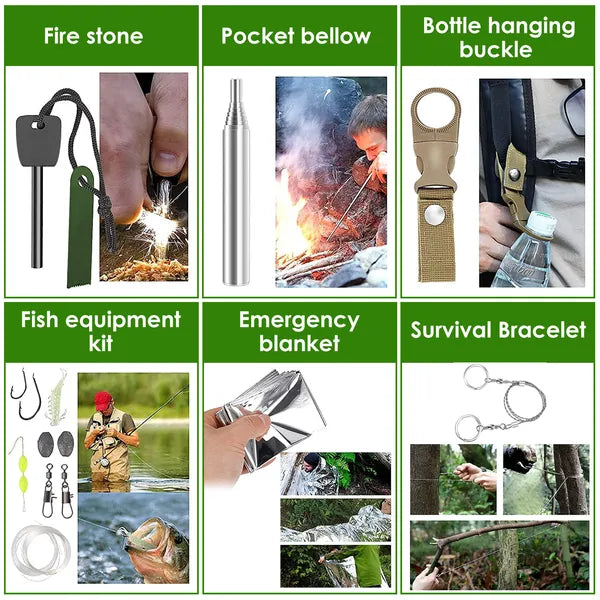 47-Piece Emergency Survival Kit | Complete EDC Gear & Equipment for Camping, Hiking & Disaster Prep