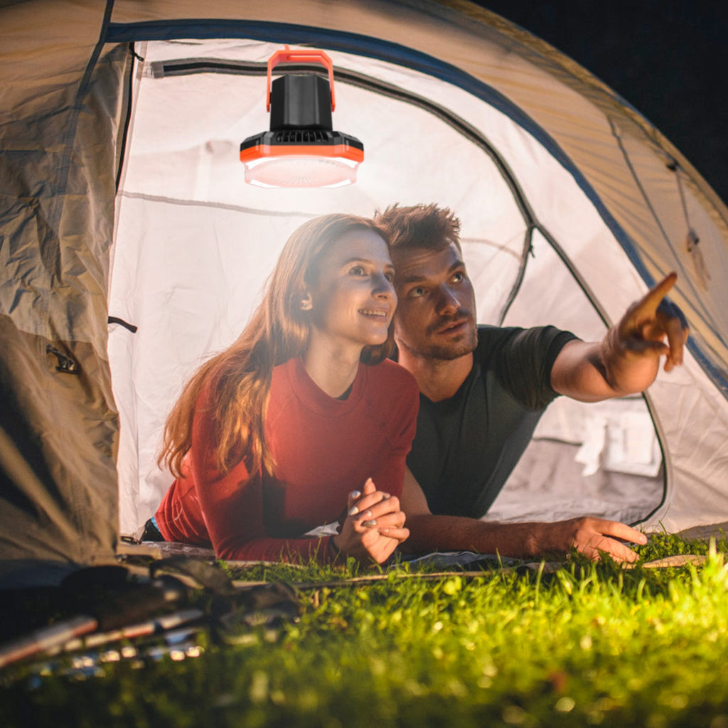 3-in-1 Camping Lantern Fan | 10,000mAh Power Bank, Remote Control, 4 Light Modes & SOS for Camping & Emergencies