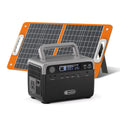 Flashfish 300W Solar Generator Bundle | 60W Solar Panel Included, 230.4Wh LiFePO4, Peak 600W, AC Outlets for Hurricane & Off-Grid Power